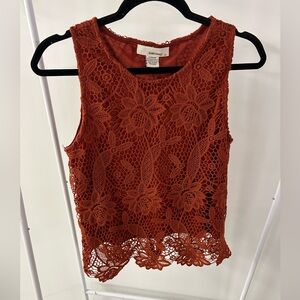 Sans Souci Women's Rust Lace Blouse